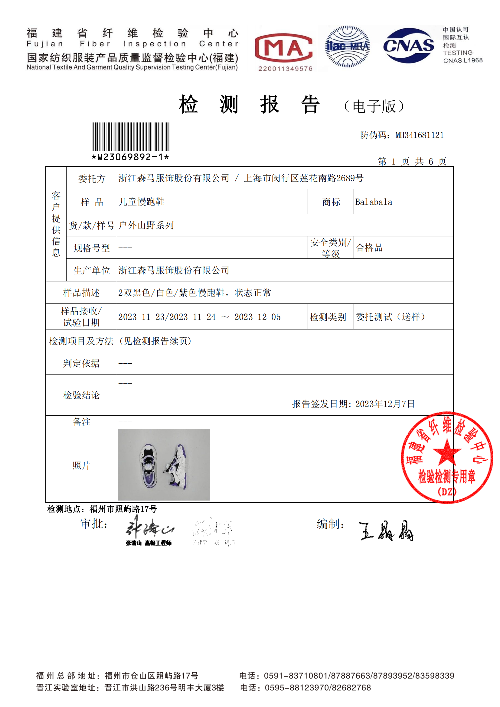 检测报告图片