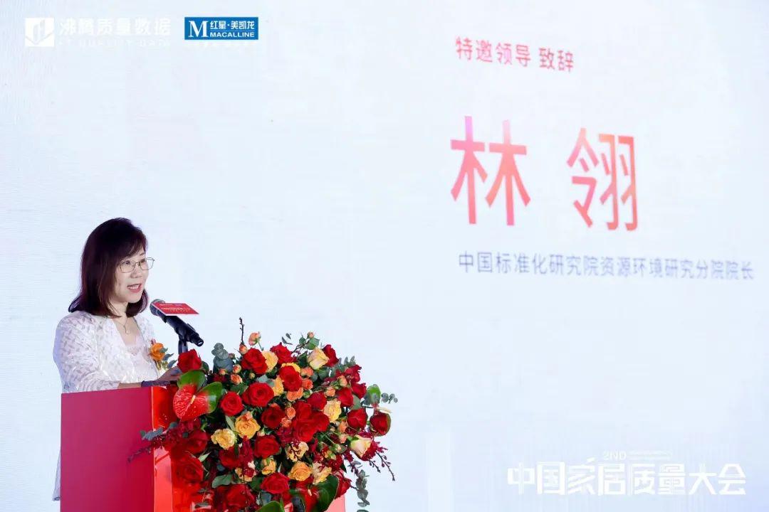 第二届中国家居质量大会特邀原中国标准化研究院资源环境研究分院院长 林翎致辞。