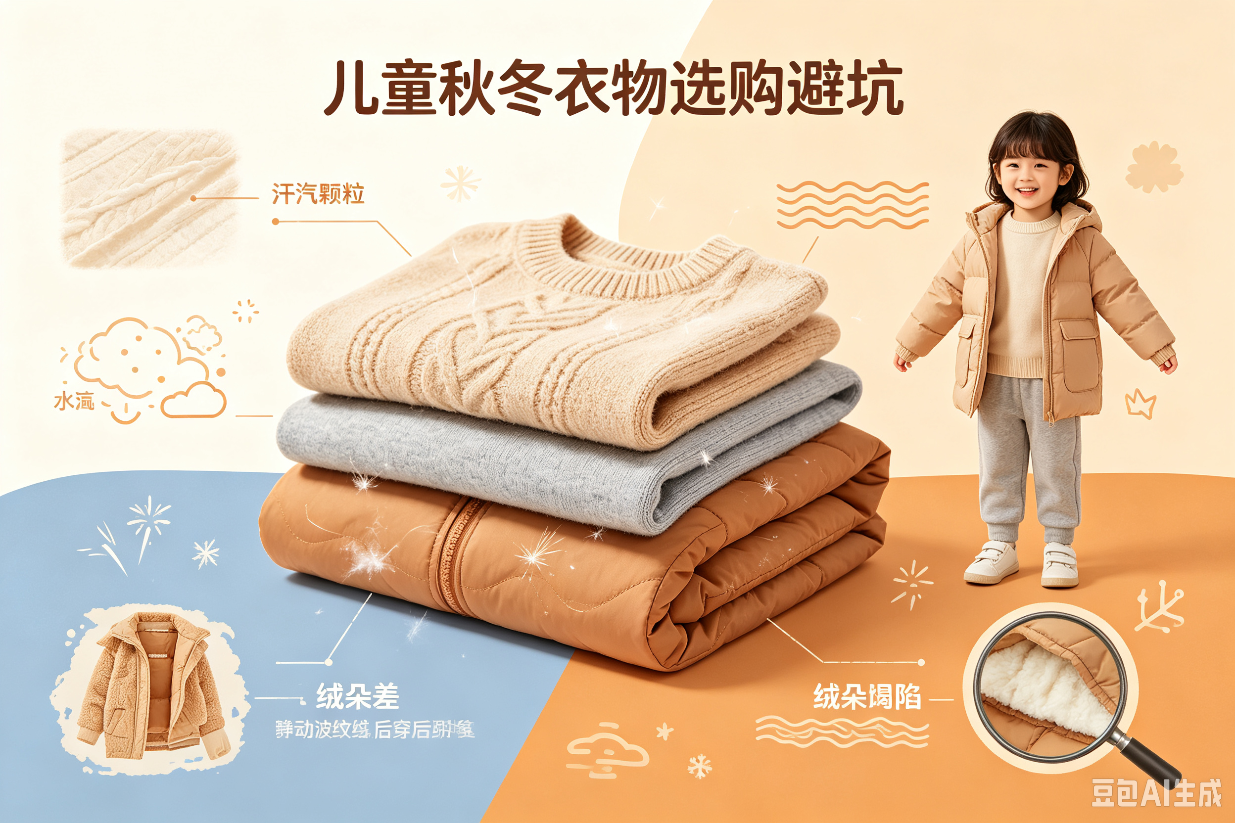 儿童秋冬穿搭选购干货：沸腾质量测评解读3大核心指标，看懂参数不被忽悠